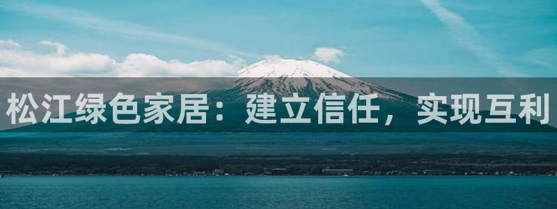 杏耀平台几年了：松江绿色家居：建立信任，实现互利